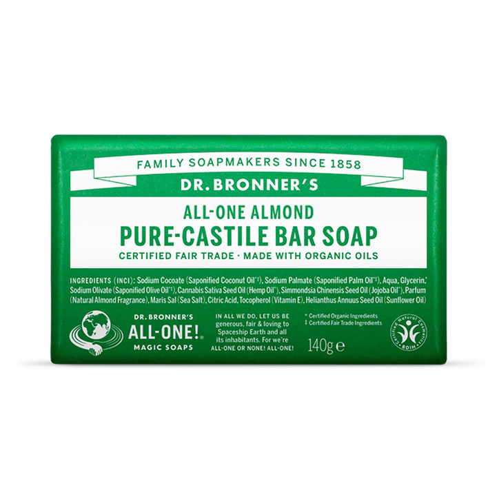 Dr. Bronner's All-One Almond Pure-Castile Soap Bar 140g