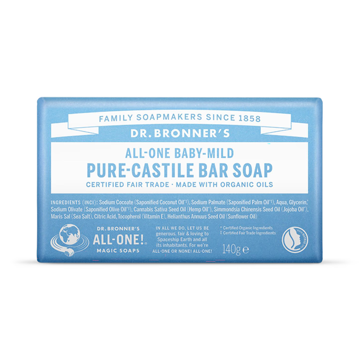 Dr. Bronner's All-One Baby-Mild Pure-Castile Bar Soap 140g