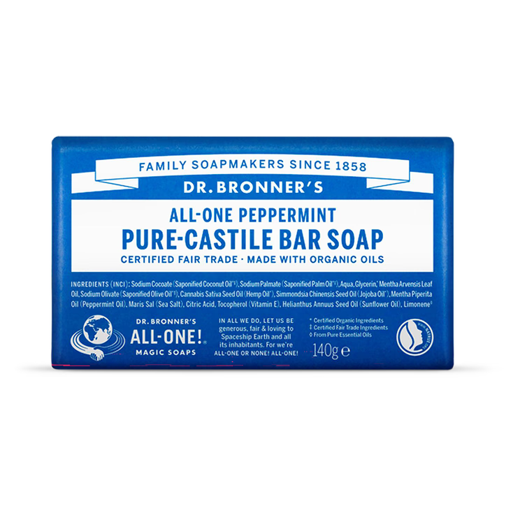 Dr. Bronner's All-One Peppermint Pure-Castile Bar Soap 140g