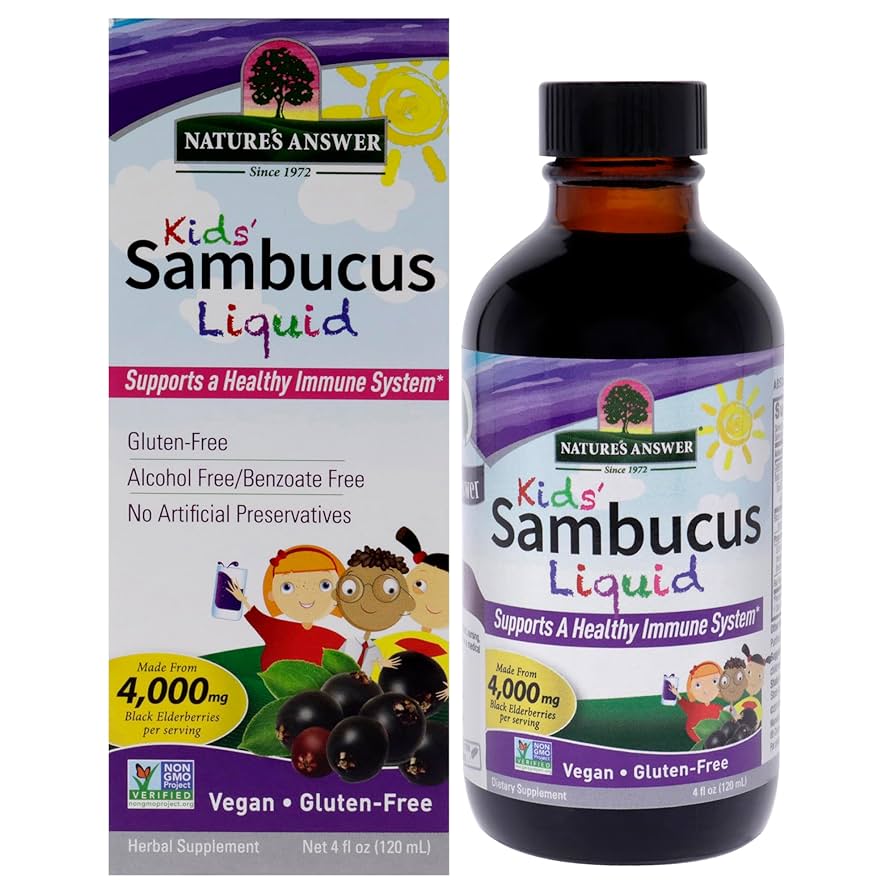 Natures Answer Kid's Sambucus 120ml Liquid Support Healthy Immune System