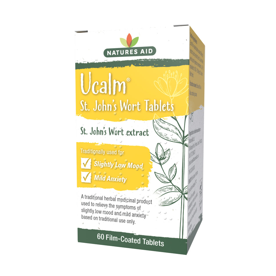 Natures Aid Ucalm 300mg (Equivalent 1500mg-2100mg of St Johns Wort Herb) - 60 Tabs