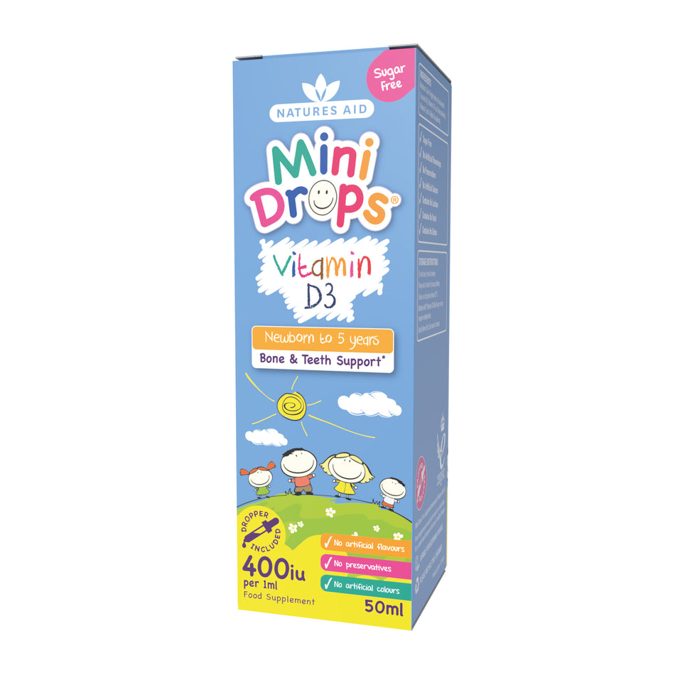 Natures Aid Vitamin D3 400iu Mini Drops for infants & children - 50ml