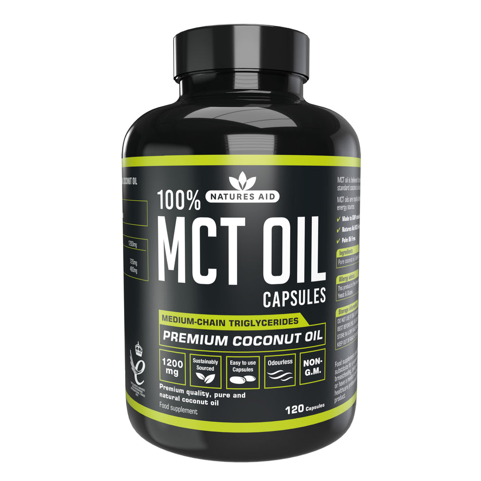 Natures Aid Pure MCT Oil Capsules - 120 Caps