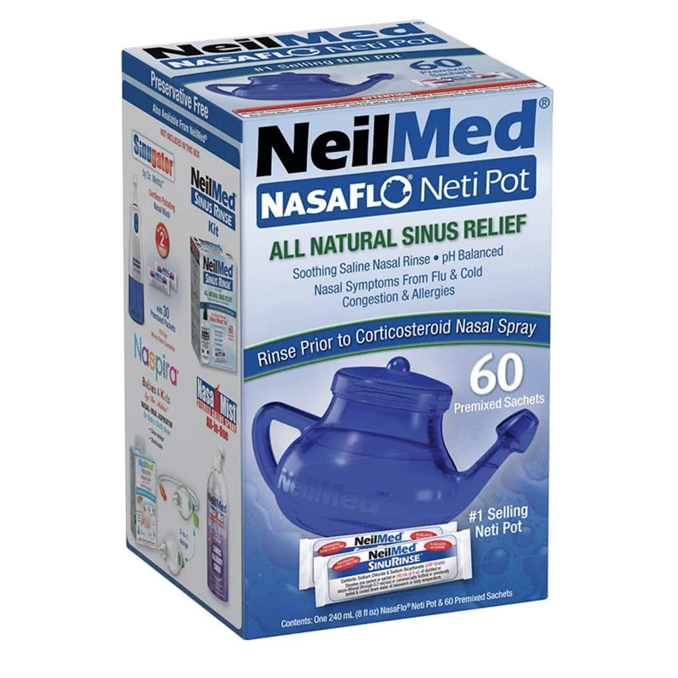 NeilMed Nasaflo Neti Pot 60 Premixed Sachets