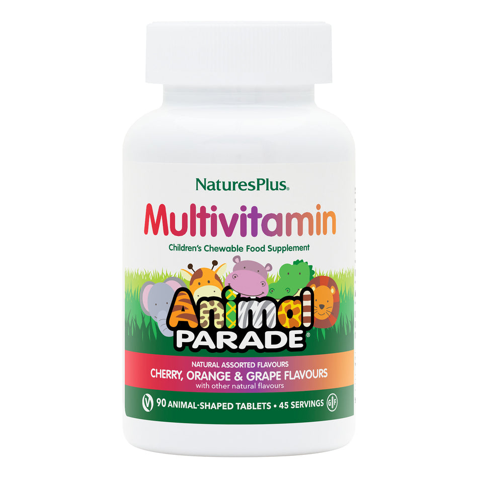 Natures Plus Animal Parade Assorted Flavour Animal Shaped 90 Chewables Tablets