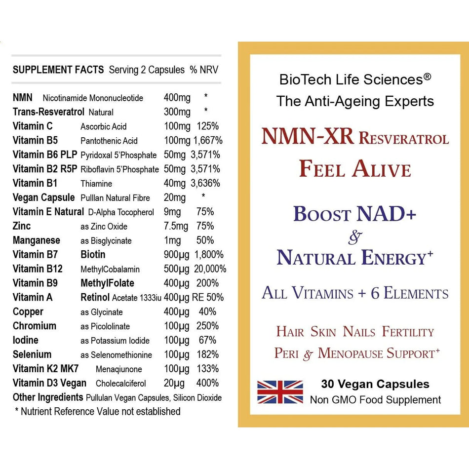 BioTech Life Sciences - NMNXR30 NMN Resveratrol Vitami