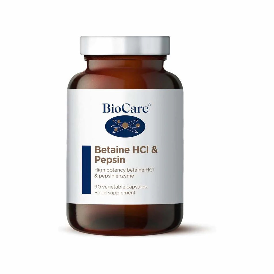 Biocare Betaine HCL & Pepsin 90 Capsules