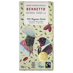 Bennetto - Chocolate Bar 70% Dark Organic