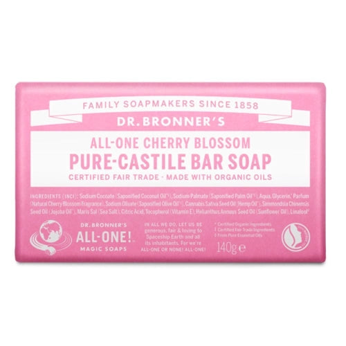 Dr. Bronner's All-One Cherry Blossom Pure Castile Bar Soap 140g