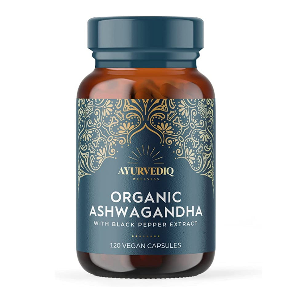 Ayurvediq Wellness Organic Ashwagandha 120 Vegan Capsules