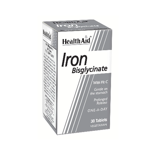 HealthAid Iron Bisglycinate (Iron with Vitamin C) 30 Tablets