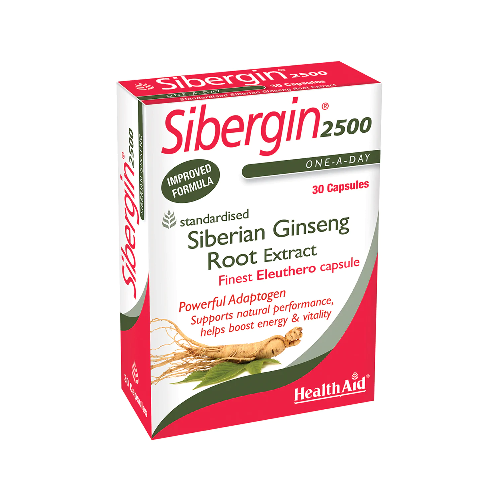 HealthAid Sibergin 2500 (Siberian Ginseng 2500mg) Blister 30's Capsules
