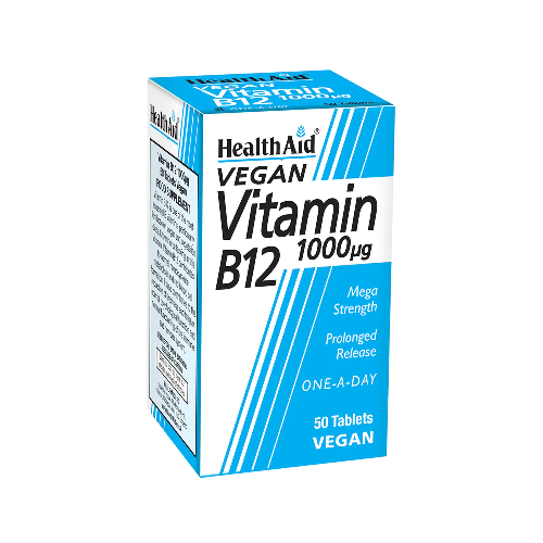 HealthAid Vitamin B12 (Cyanocobalamin) 1000g 50 Tablets