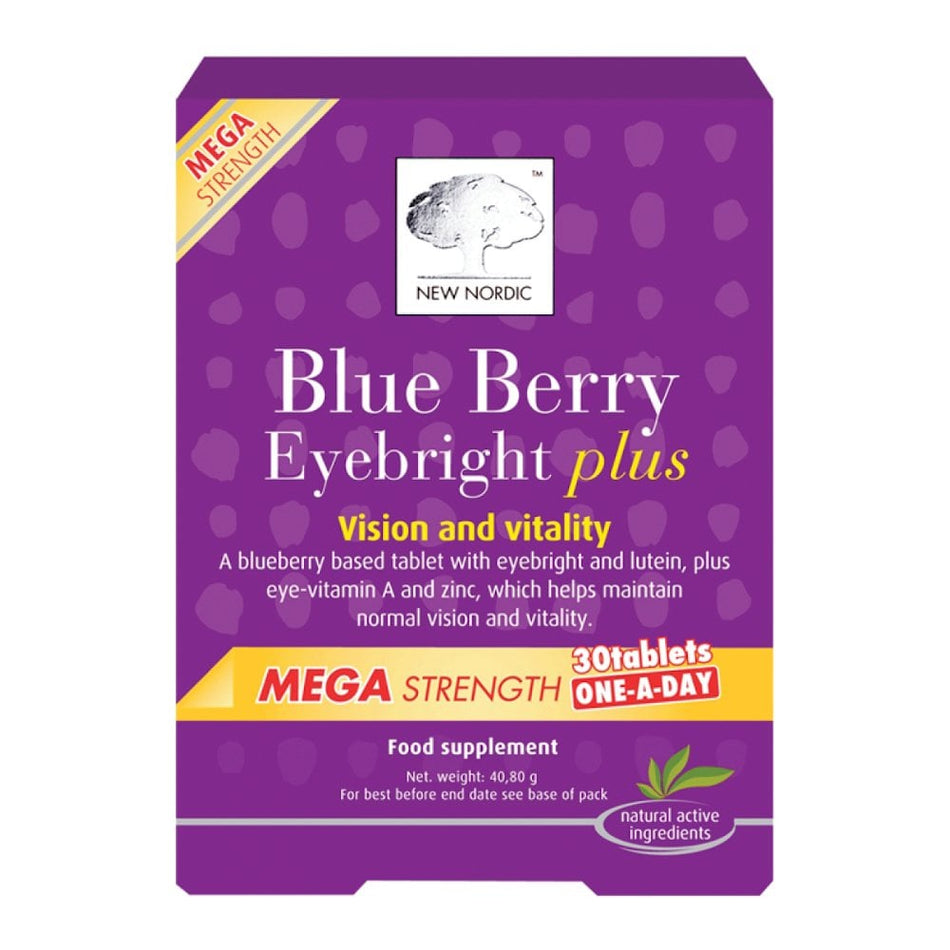 New Nordic Blue Berry Eyebright plus Mega Strength 30 Tablets