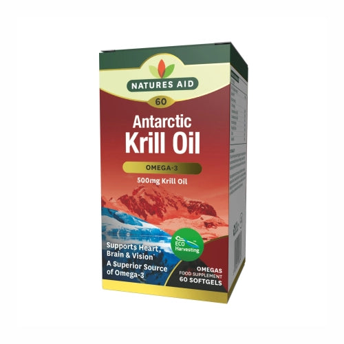 Natures Aid Antarctic Krill Oil 500mg (450mg Phospholipids) 60 Softgels