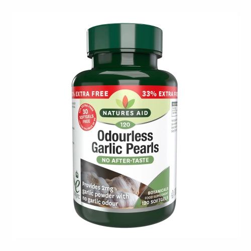 Natures Aid Garlic Pearls (Odourless) 120 Softgels