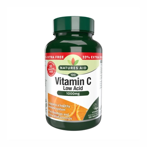 Natures Aid Vitamin C 1000mg Low Acid 90 Tablets