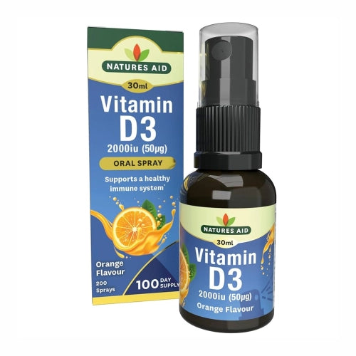 Natures Aid Vitamin D3 2000iu Oral Spray (Orange Flavor) 30ml