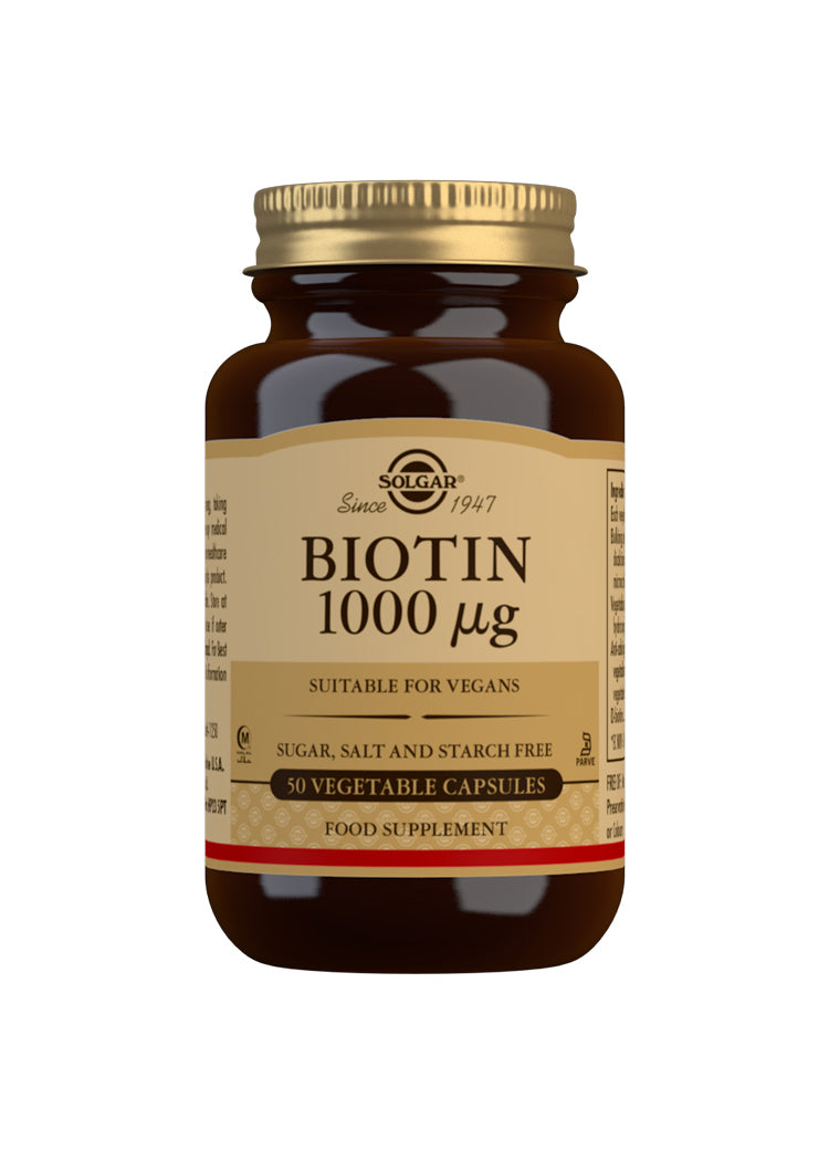 Solgar Biotin 1000mg 50 Vegetable Capsules