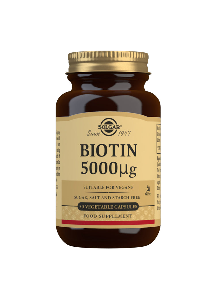 Solgar Biotin 5000mg 50 Vegetable Capsules