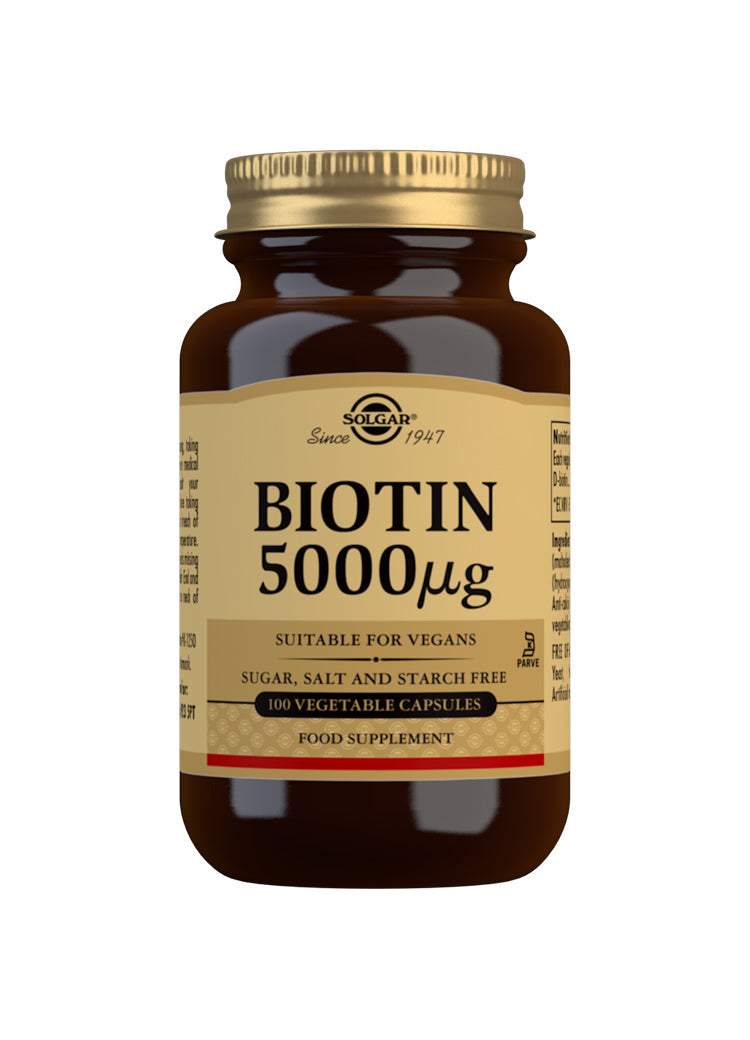 Solgar Biotin 5000mg 100 Vegetable Capsules