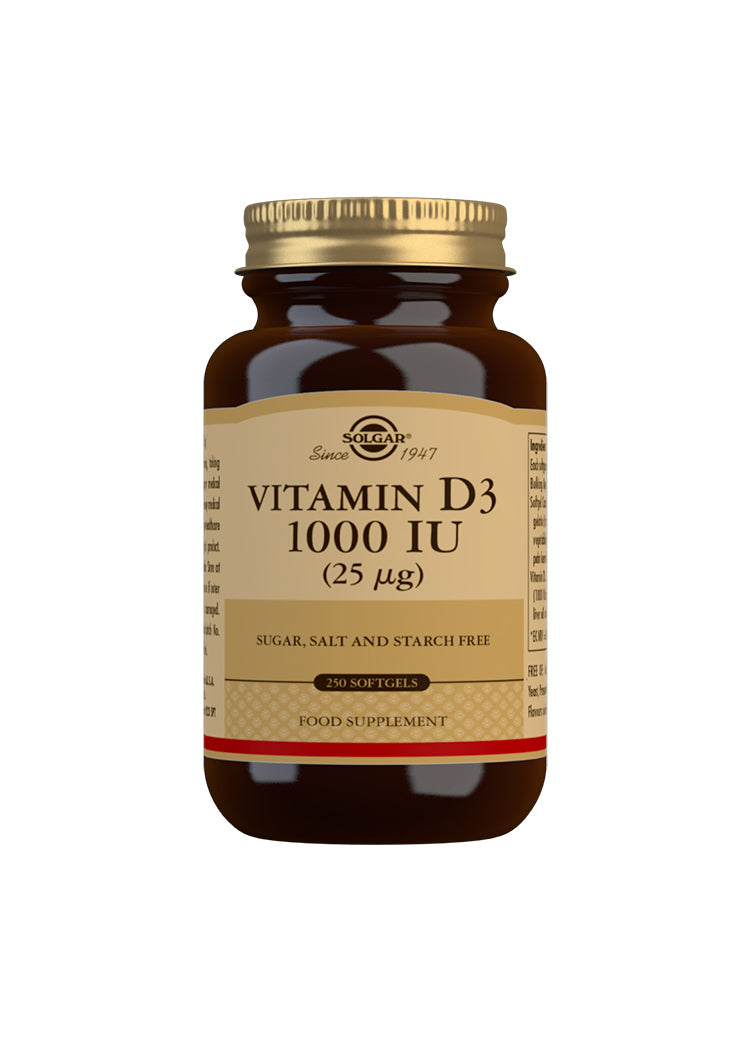 Solgar Vitamin D3 1000 IU (25 mg) 250 Softgels