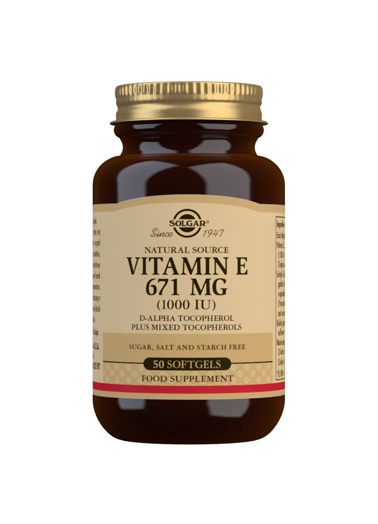 Solgar Natural Source Vitamin E 671 mg (1000 IU) 50 Softgels