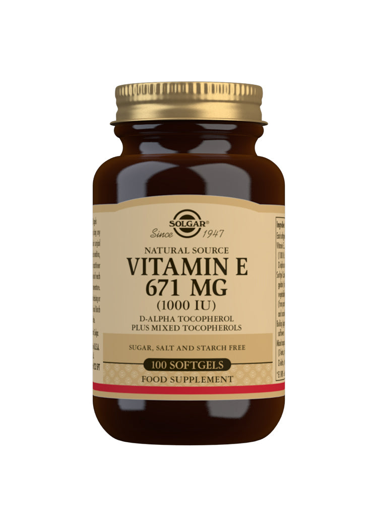 Solgar Natural Source Vitamin E 671 mg (1000 IU) 100 Softgels