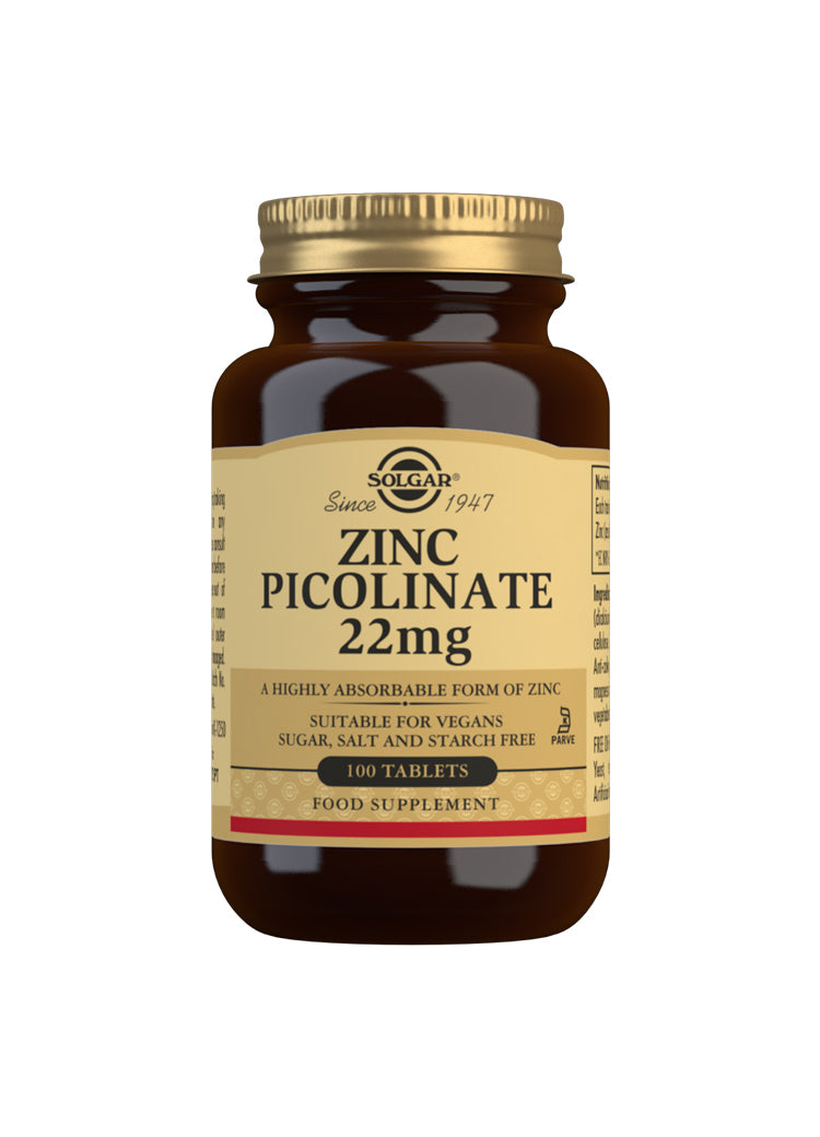 Solgar Zinc Picolinate 22mg 100 Tablets