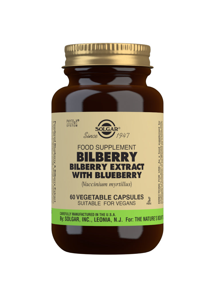 Solgar Bilberry Berry Extract with Blueberry Vegetable Capsules