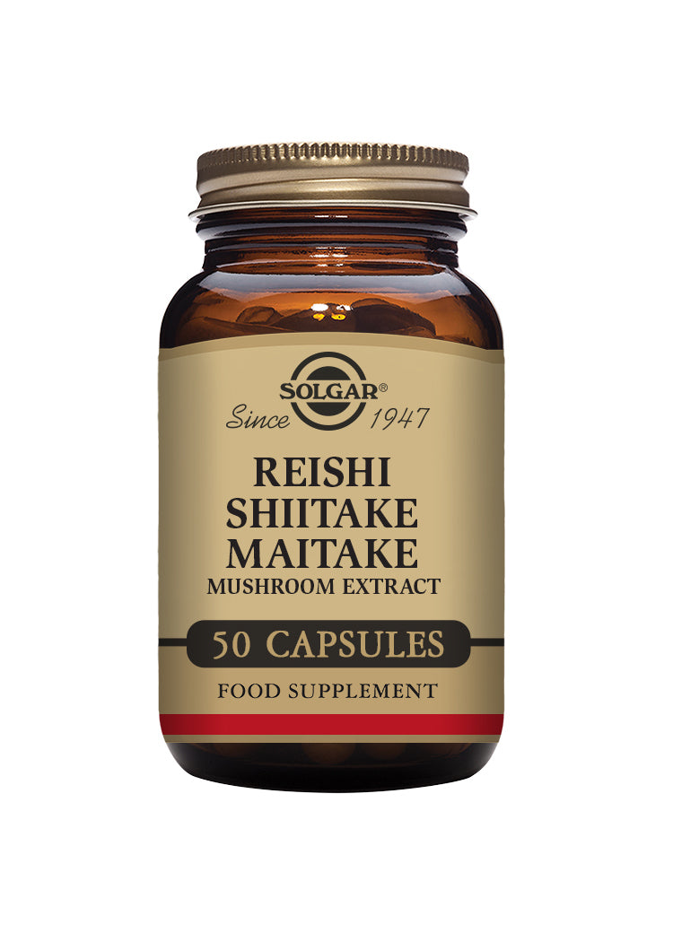 Solgar Reishi Shiitake Maitake Mushroom Extract 50 Vegetable Capsules