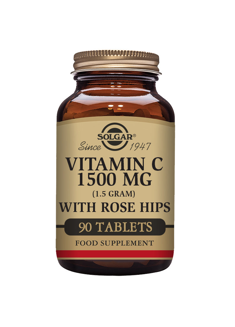 Solgar Vitamin C 1500mg (1.5 Grams) With Rose Hips 90 Tablets