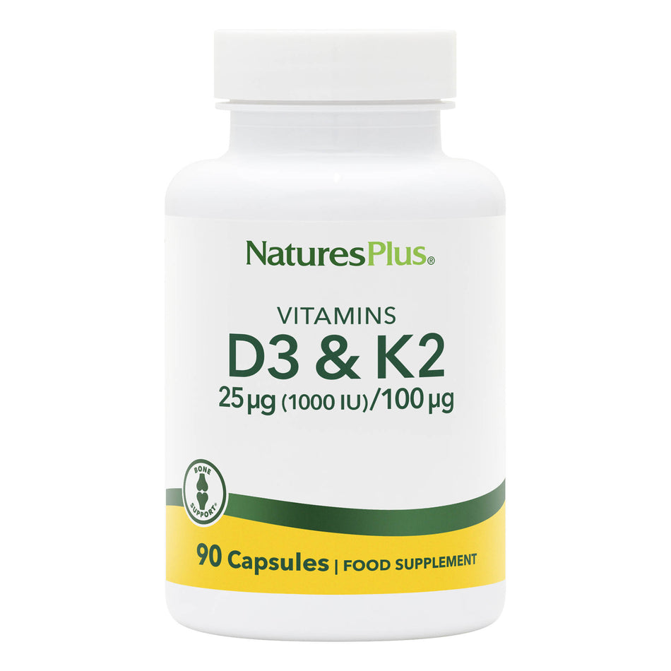 Natures Plus Vitamin D3 and K2 1000iu 90 Capsules