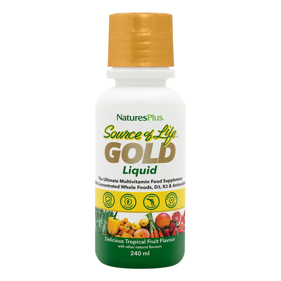Natures Plus Gold Liquid 240ml Delicious Tropical Fruit Flavour