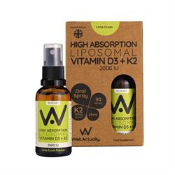 Well Actually - Vit D3+K2 spray (2000IU) Lime