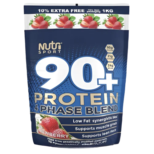 Nutrisport 90+ Protein Strawberry Flavored 908g