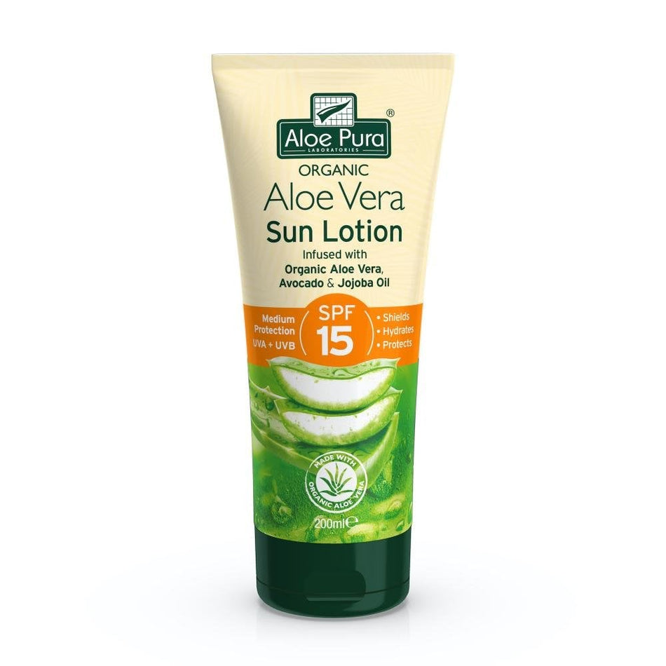 Aloe Pura Organic Aloe Vera Sun Lotion SPF 15 200ml