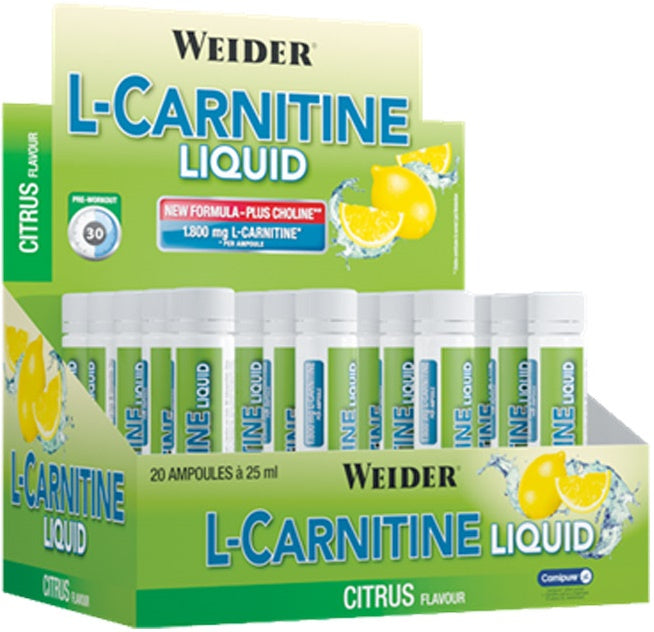 Weider - L-Carnitine Liquid, Citrus - 20 x 25 ml.