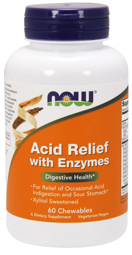 NOW Foods - Acid Relief with Enzymes - 60 chewables