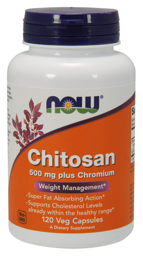 NOW Foods - Chitosan, 500mg Plus Chromium - 120 vcaps