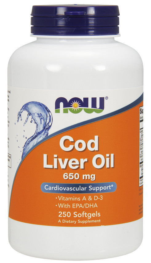 NOW Foods - Cod Liver Oil, 650mg - 250 softgels