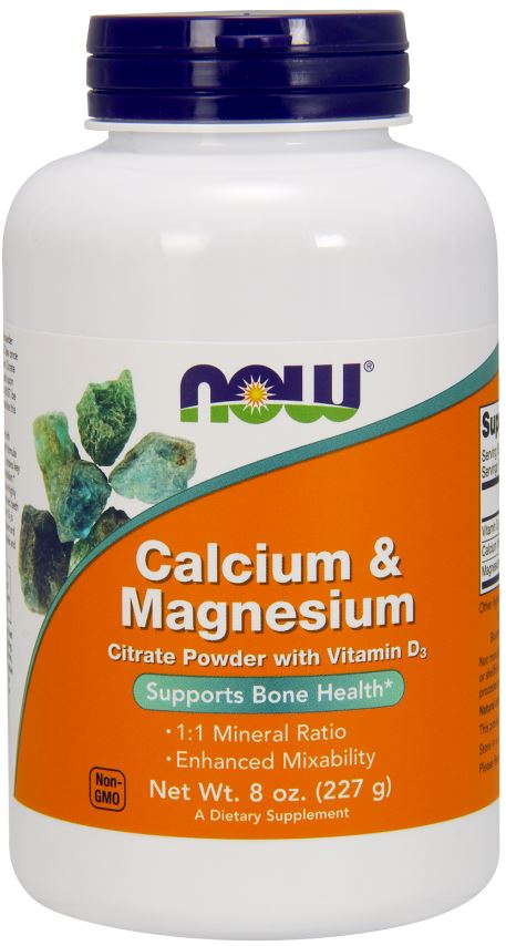 NOW Foods - Calcium & Magnesium, Citrate Powder with Vitamin D3 - 227g