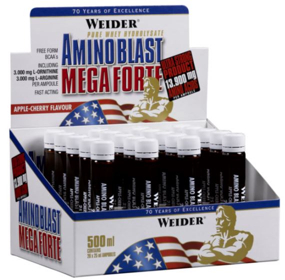 Weider - Amino Blast Mega Forte, Apple-Cherry - 20 x 25 ml.