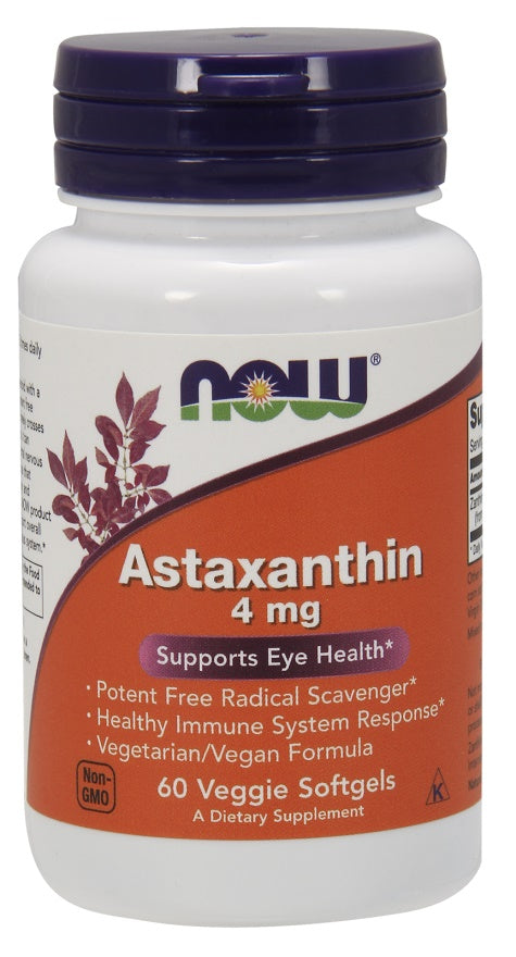 NOW Foods - Astaxanthin, 4mg - 60 veggie softgels