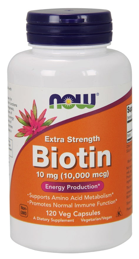 NOW Foods - Biotin, 10mg Extra Strength - 120 vcaps