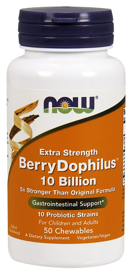 NOW Foods - BerryDophilus, 10 Billion (Extra Strength) - 50 chewables