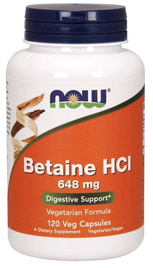 NOW Foods - Betaine HCl, 648mg - 120 vcaps