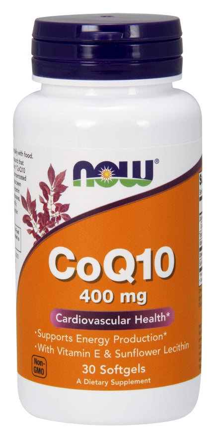 NOW Foods - CoQ10 with Vitamin E & Sunflower Lecithin, 400mg - 30 softgels