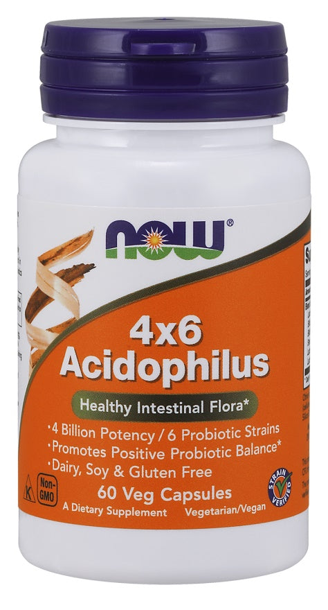 NOW Foods - Acidophilus 4X6 - 60 vcaps