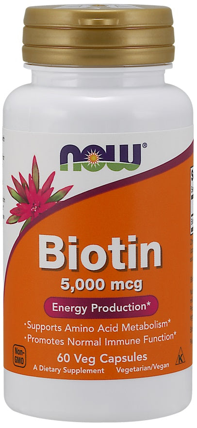 NOW Foods - Biotin, 5000mcg - 60 vcaps